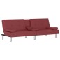 vidaXL Schlafsofa mit Getränkehaltern Rot Kunstleder vidaXL Schlafsofa mit Getränkehaltern Rot Kunstleder