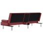 vidaXL Schlafsofa mit Getränkehaltern Rot Kunstleder vidaXL Schlafsofa mit Getränkehaltern Rot Kunstleder