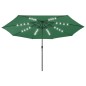 vidaXL Sonnenschirm mit LED-Leuchten und Metallmast 400 cm Grün vidaXL Sonnenschirm mit LED-Leuchten und Metallmast 400 cm Grün