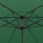 vidaXL Sonnenschirm mit LED-Leuchten und Metallmast 400 cm Grün vidaXL Sonnenschirm mit LED-Leuchten und Metallmast 400 cm Grün