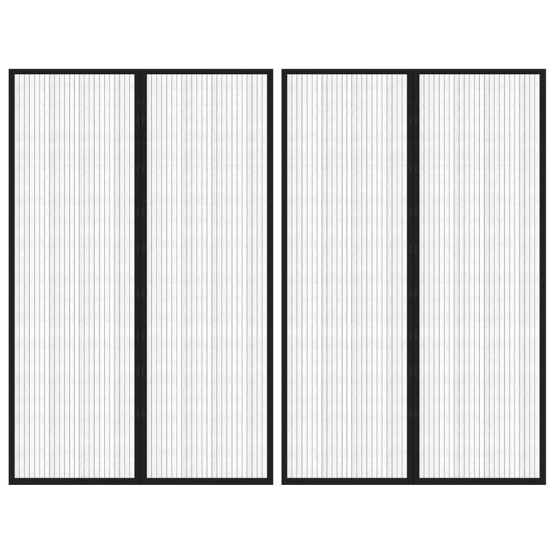 vidaXL Fliegengitter-Türvorhänge 2 Stk. Magnet Schwarz 220x130 cm vidaXL Fliegengitter-Türvorhänge 2 Stk. Magnet Schwarz 220x130 cm