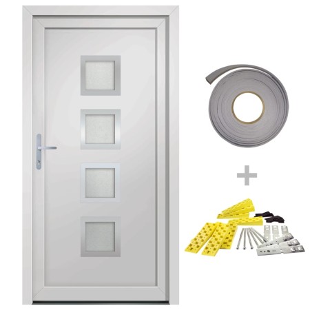 vidaXL Haustür Weiß 88x200 cm PVC