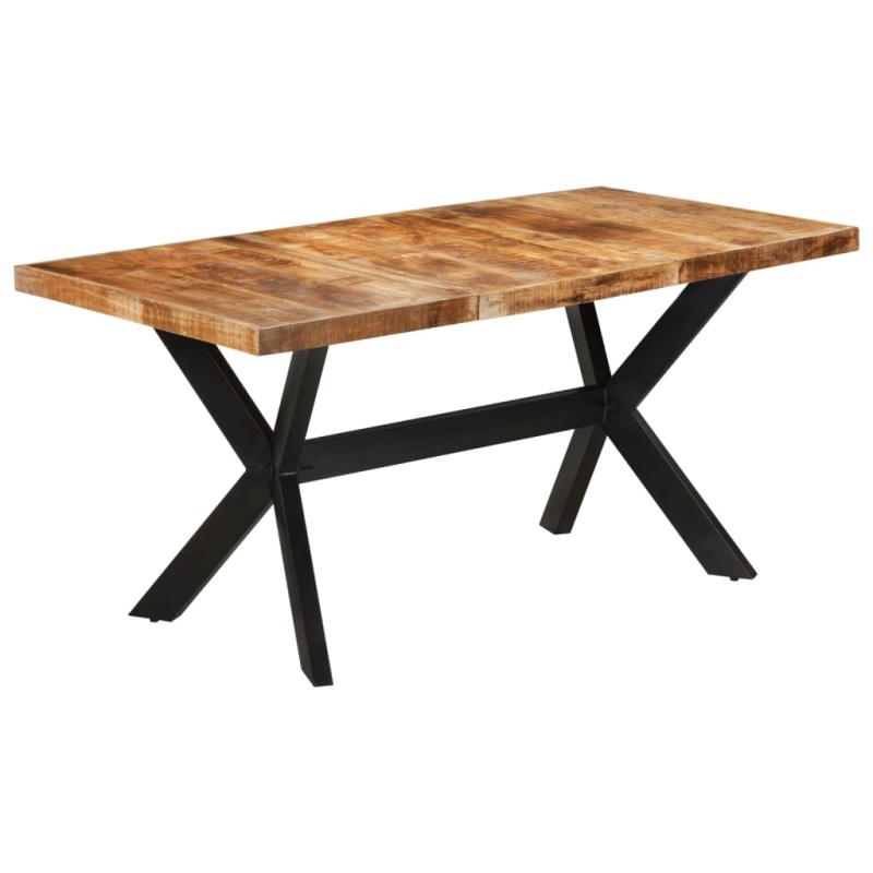 vidaXL Esstisch 160x80x75 cm Massives Raues Mangoholz vidaXL Esstisch 160x80x75 cm Massives Raues Mangoholz