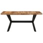 vidaXL Esstisch 160x80x75 cm Massives Raues Mangoholz vidaXL Esstisch 160x80x75 cm Massives Raues Mangoholz