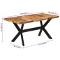 vidaXL Esstisch 160x80x75 cm Massives Raues Mangoholz vidaXL Esstisch 160x80x75 cm Massives Raues Mangoholz