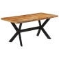vidaXL Esstisch 160x80x75 cm Massives Raues Mangoholz vidaXL Esstisch 160x80x75 cm Massives Raues Mangoholz