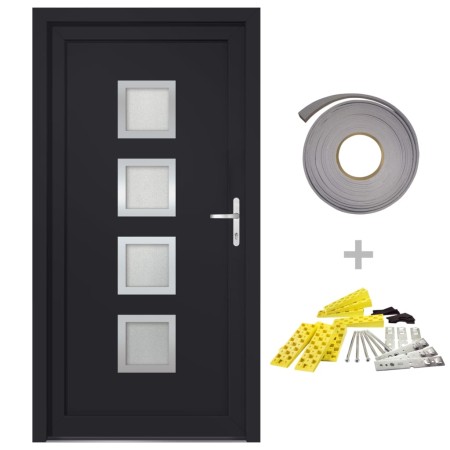 vidaXL Haustür Anthrazit 98x190 cm PVC
