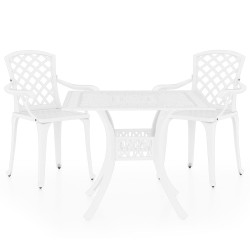 vidaXL 3-tlg. Bistro-Set Aluminiumguss Weiß