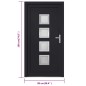 vidaXL Haustür Anthrazit 98x190 cm PVC vidaXL Haustür Anthrazit 98x190 cm PVC