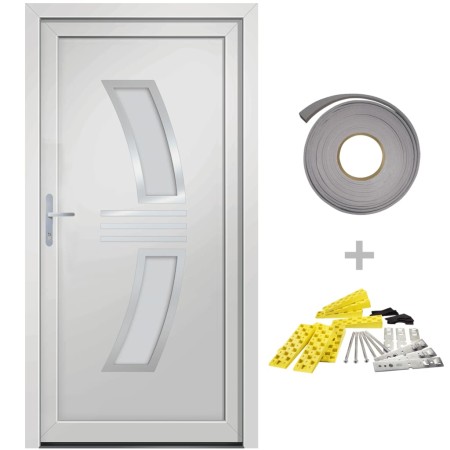vidaXL Haustür Weiß 108x200 cm PVC