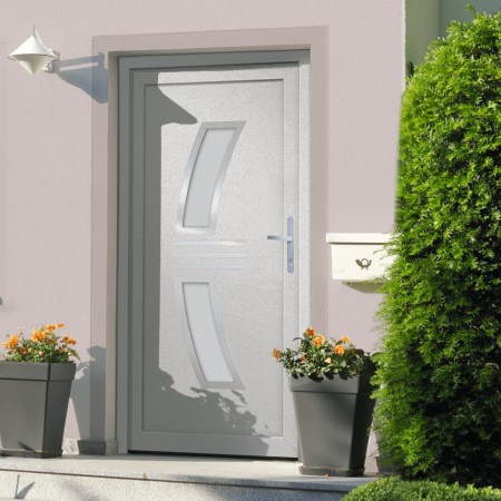 vidaXL Haustür Weiß 108x208 cm PVC