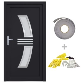 vidaXL Haustür Anthrazit 98x200 cm PVC