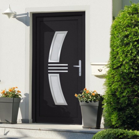 vidaXL Haustür Anthrazit 108x200 cm PVC