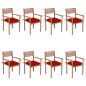 vidaXL Stapelbare Gartenstühle mit Kissen 8 Stk. Massivholz Teak vidaXL Stapelbare Gartenstühle mit Kissen 8 Stk. Massivholz Teak