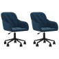 vidaXL Esszimmerstühle 2 Stk. Drehbar Blau Samt vidaXL Esszimmerstühle 2 Stk. Drehbar Blau Samt