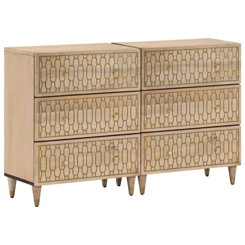 vidaXL Beistellschränke 2 Stk. 60x33x75 cm Massivholz Mango vidaXL Beistellschränke 2 Stk. 60x33x75 cm Massivholz Mango