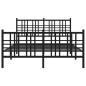 vidaXL Bettgestell mit Kopf- und Fußteil Metall Schwarz 140x190 cm vidaXL Bettgestell mit Kopf- und Fußteil Metall Schwarz 140x190 cm