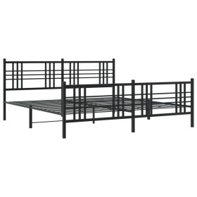 vidaXL Bettgestell mit Kopf- und Fußteil Metall Schwarz 200x200 cm