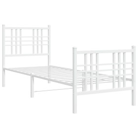 vidaXL Bettgestell mit Kopf- und Fußteil Metall Weiß 80x200 cm