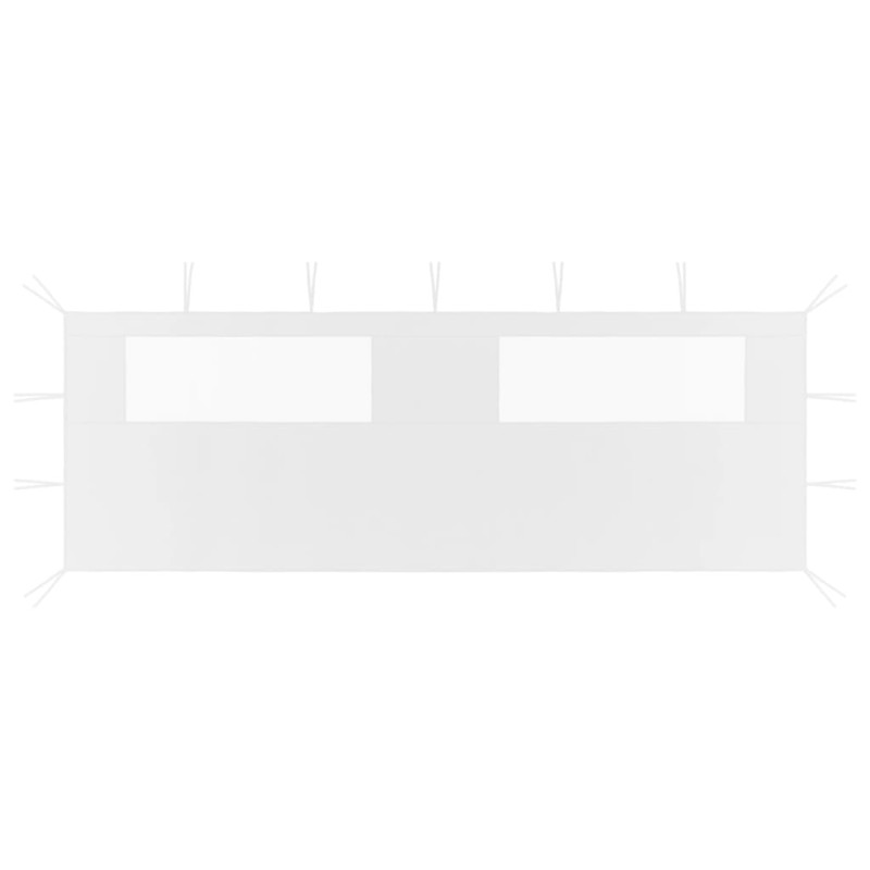 Pavillon-Seitenwand mit Fenstern 6x2 m Weiß Pavillon-Seitenwand mit Fenstern 6x2 m Weiß