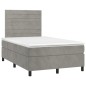 vidaXL Boxspringbett mit Matratze Hellgrau 120x190 cm Samt vidaXL Boxspringbett mit Matratze Hellgrau 120x190 cm Samt