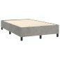 vidaXL Boxspringbett mit Matratze Hellgrau 120x190 cm Samt vidaXL Boxspringbett mit Matratze Hellgrau 120x190 cm Samt