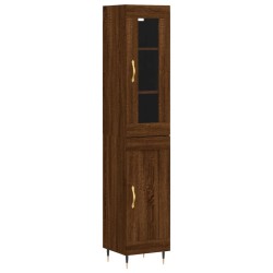 Highboard Braun Eichen-Optik 34,5x34x180 cm Holzwerkstoff