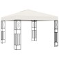 Pavillon mit LED-Lichterkette 3x3 m Creme Stoff Pavillon mit LED-Lichterkette 3x3 m Creme Stoff