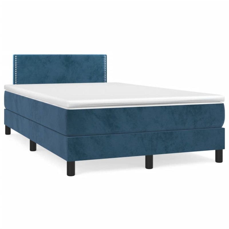 vidaXL Boxspringbett mit Matratze Dunkelblau 120x190 cm Samt vidaXL Boxspringbett mit Matratze Dunkelblau 120x190 cm Samt
