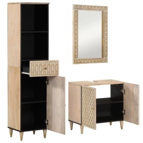 vidaXL 3-tlg. Badmöbel-Set Massivholz Mango