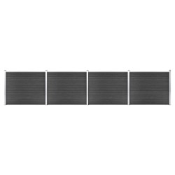 Zaunelement Set WPC 699x146 cm Grau