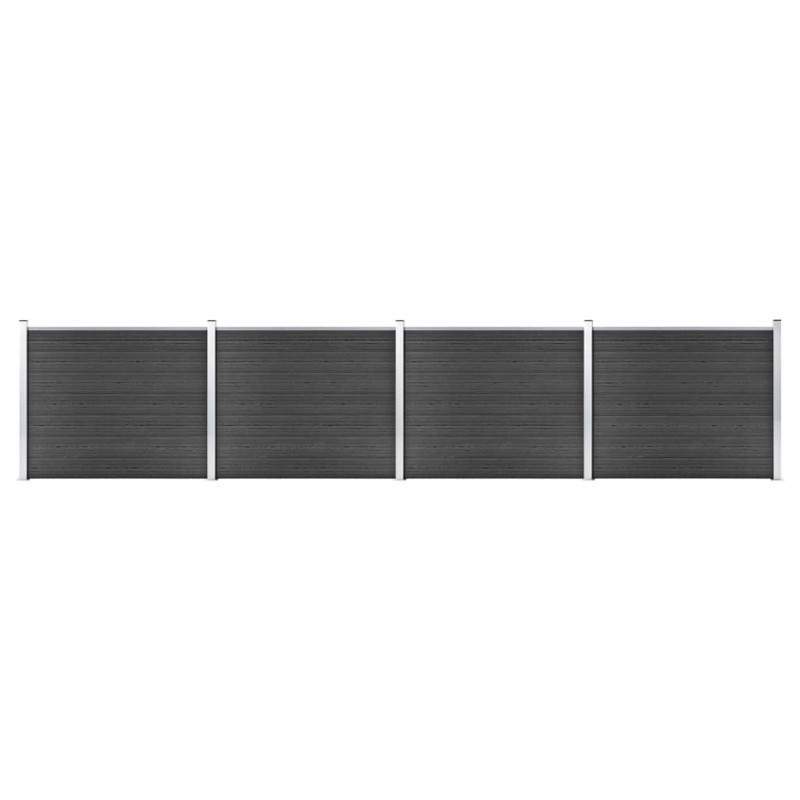 Zaunelement Set WPC 699x146 cm Grau Zaunelement Set WPC 699x146 cm Grau