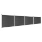 Zaunelement Set WPC 699x146 cm Grau Zaunelement Set WPC 699x146 cm Grau