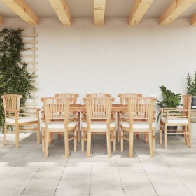 vidaXL 9-tlg. Garten-Essgruppe Massivholz Teak