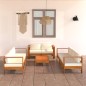 vidaXL 8-tlg. Garten-Lounge-Set mit Creme Auflagen Massivholz Akazie vidaXL 8-tlg. Garten-Lounge-Set mit Creme Auflagen Massivholz Akazie