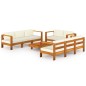 vidaXL 8-tlg. Garten-Lounge-Set mit Creme Auflagen Massivholz Akazie vidaXL 8-tlg. Garten-Lounge-Set mit Creme Auflagen Massivholz Akazie