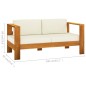 vidaXL 8-tlg. Garten-Lounge-Set mit Creme Auflagen Massivholz Akazie vidaXL 8-tlg. Garten-Lounge-Set mit Creme Auflagen Massivholz Akazie