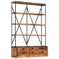 vidaXL Bücherregal 4 Ebenen 6 Schubladen 122×36×181 cm Massivholz vidaXL Bücherregal 4 Ebenen 6 Schubladen 122×36×181 cm Massivholz