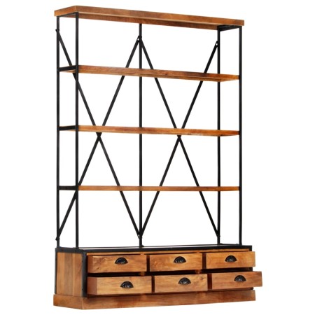 vidaXL Bücherregal 4 Ebenen 6 Schubladen 122×36×181 cm Massivholz