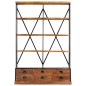 vidaXL Bücherregal 4 Ebenen 6 Schubladen 122×36×181 cm Massivholz vidaXL Bücherregal 4 Ebenen 6 Schubladen 122×36×181 cm Massivholz