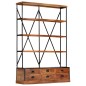vidaXL Bücherregal 4 Ebenen 6 Schubladen 122×36×181 cm Massivholz vidaXL Bücherregal 4 Ebenen 6 Schubladen 122×36×181 cm Massivholz