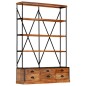 vidaXL Bücherregal 4 Ebenen 6 Schubladen 122×36×181 cm Massivholz vidaXL Bücherregal 4 Ebenen 6 Schubladen 122×36×181 cm Massivholz
