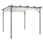 vidaXL Pergola mit Versenkbarem Dach Cremeweiß 3x3 m Stahl vidaXL Pergola mit Versenkbarem Dach Cremeweiß 3x3 m Stahl