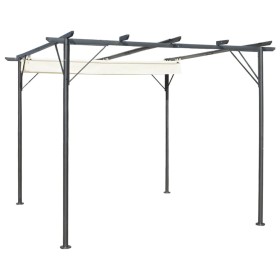 vidaXL Pergola mit Versenkbarem Dach Cremeweiß 3x3 m Stahl