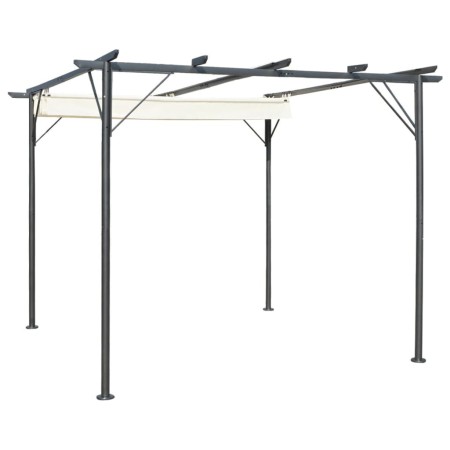 vidaXL Pergola mit Versenkbarem Dach Cremeweiß 3x3 m Stahl