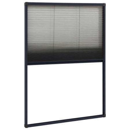 vidaXL Insektenschutz-Plissee für Fenster Aluminium Anthrazit 80x120cm