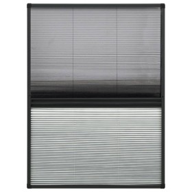 vidaXL Insektenschutz-Plissee für Fenster Alu 80x120 cm mit Jalousie