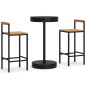 vidaXL 3-tlg. Gartenbar-Set Schwarz Poly Rattan & Massivholz Akazie vidaXL 3-tlg. Gartenbar-Set Schwarz Poly Rattan & Massivholz Akazie