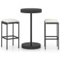 vidaXL 3-tlg. Gartenbar-Set mit Kissen Poly Rattan Schwarz vidaXL 3-tlg. Gartenbar-Set mit Kissen Poly Rattan Schwarz