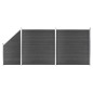 vidaXL Zaunelement Set WPC 446x(105-186) cm Schwarz vidaXL Zaunelement Set WPC 446x(105-186) cm Schwarz